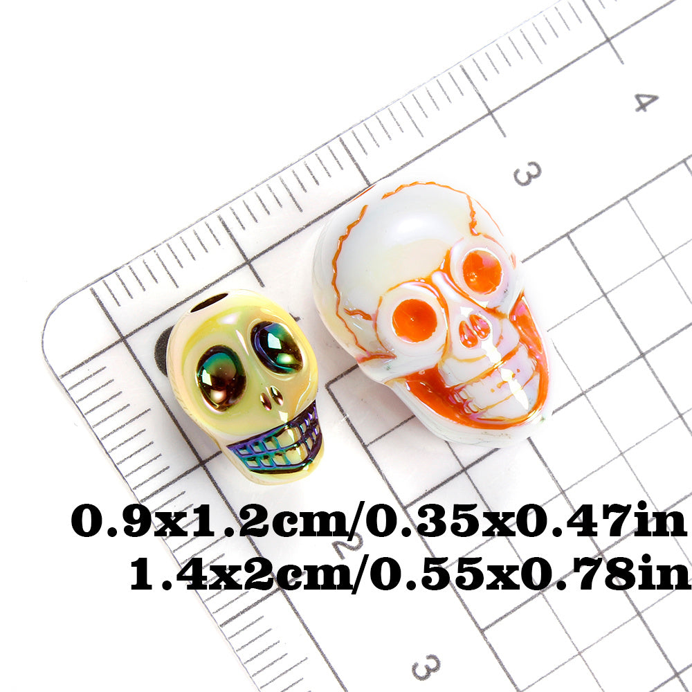 10pcs Colorful Skull Beads