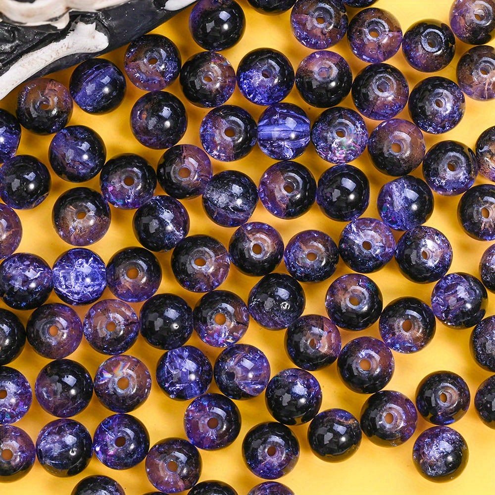 Halloween Crackle Glass Spacer Beads
