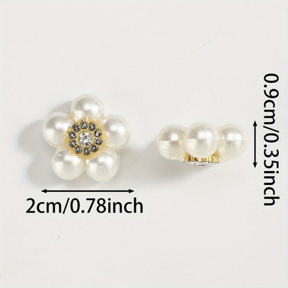 20pcs Acrylic Five Flower Rhinestone Decorative Beads