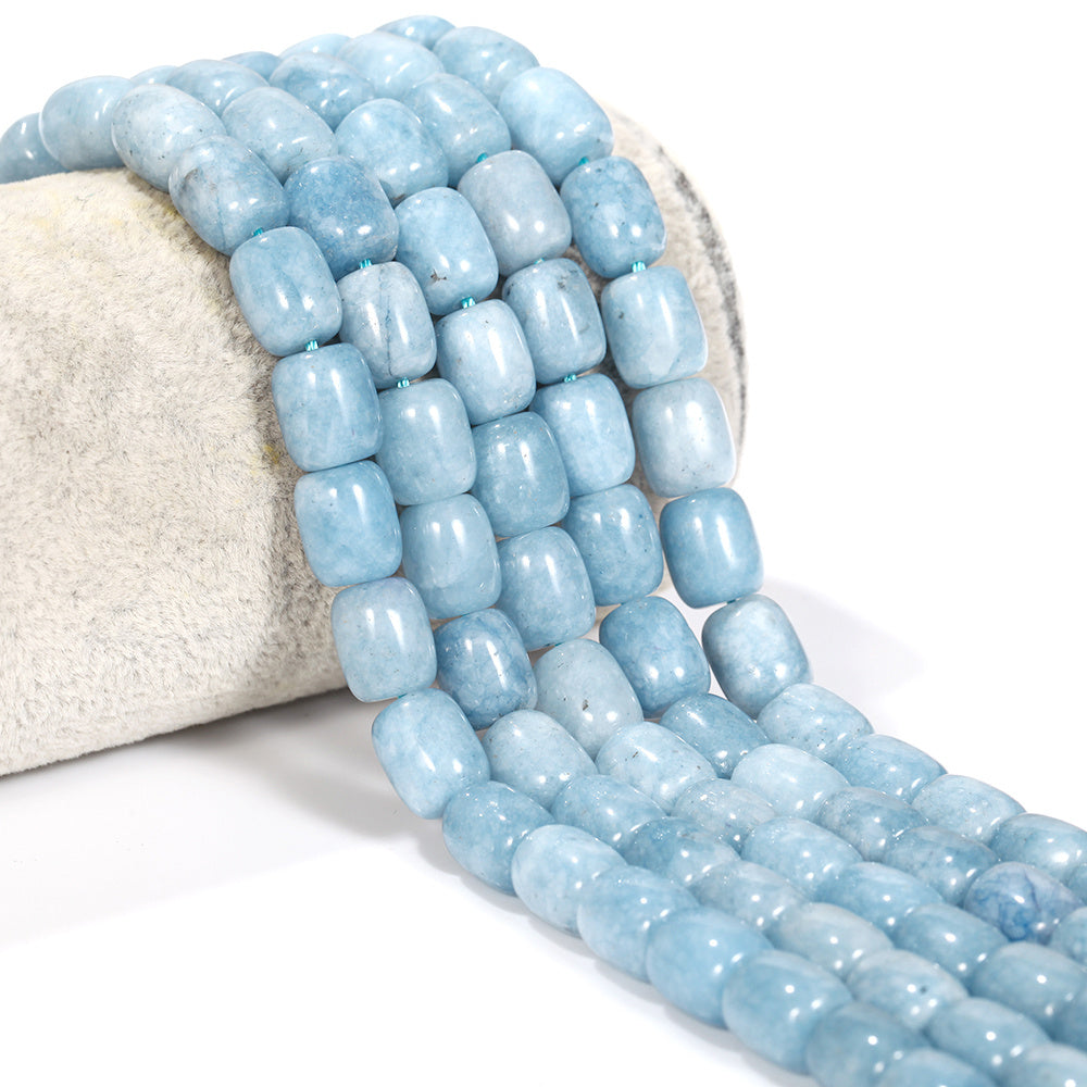 8 × 12mm Aquamarine Natural Stone Spacer Beads