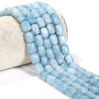 8 × 12mm Aquamarine Natural Stone Spacer Beads