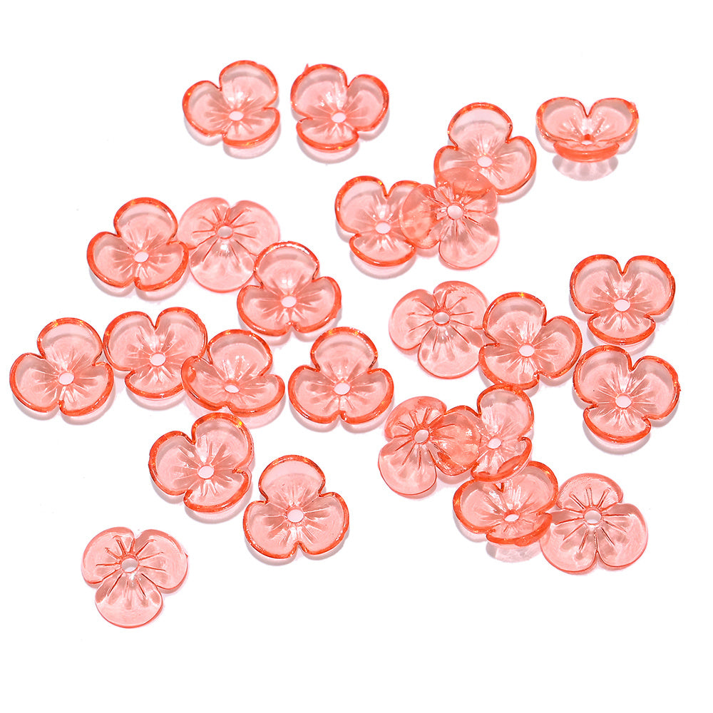 10mm Clear Acrylic Sakura Flower Beads