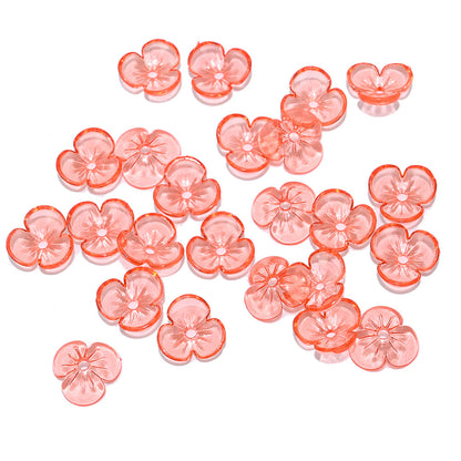10mm Clear Acrylic Sakura Flower Beads