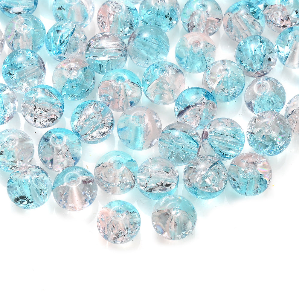 Gradient Crackle Glass Spacer Beads