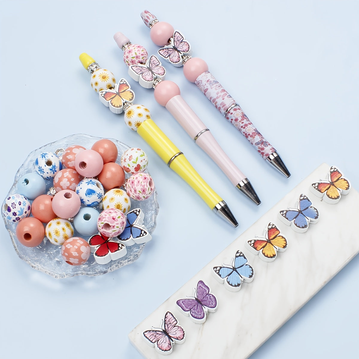 Bloom Flower Rubber Print Silicone Focal Beads
