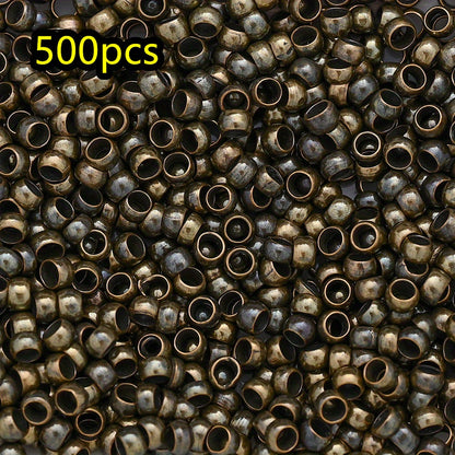 500pcs/lot 1.5/2/2.5/3mm Golden Copper Crimp Beads
