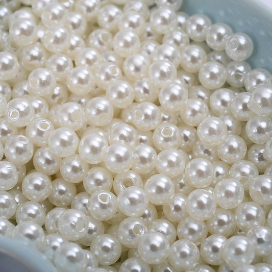 White Imitation Pearl Acrylic Beads