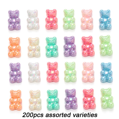 Assorted Bear Acrylic Jewelry Beads