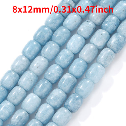 8 × 12mm Aquamarine Natural Stone Spacer Beads