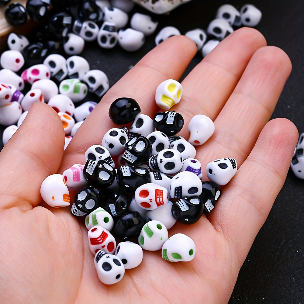 Colorful Acrylic Skull Beads