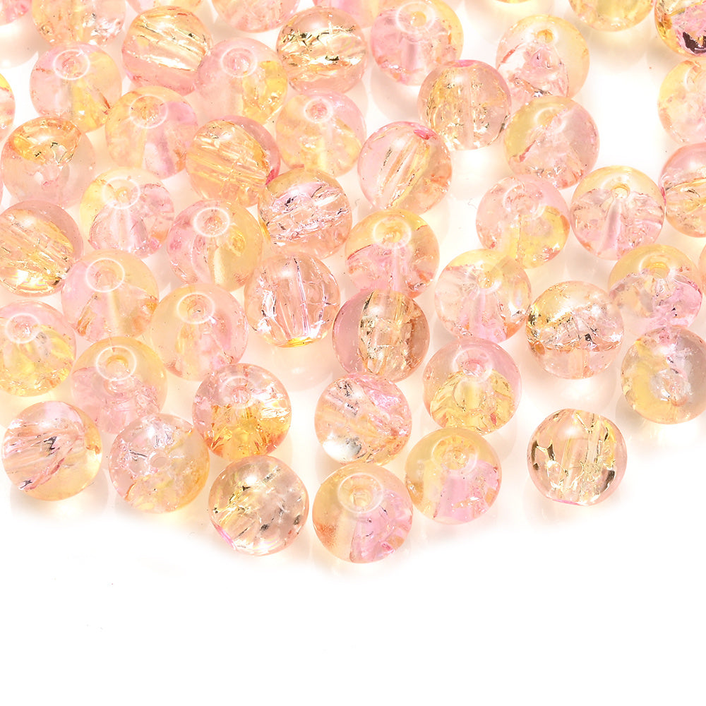 Gradient Crackle Glass Spacer Beads