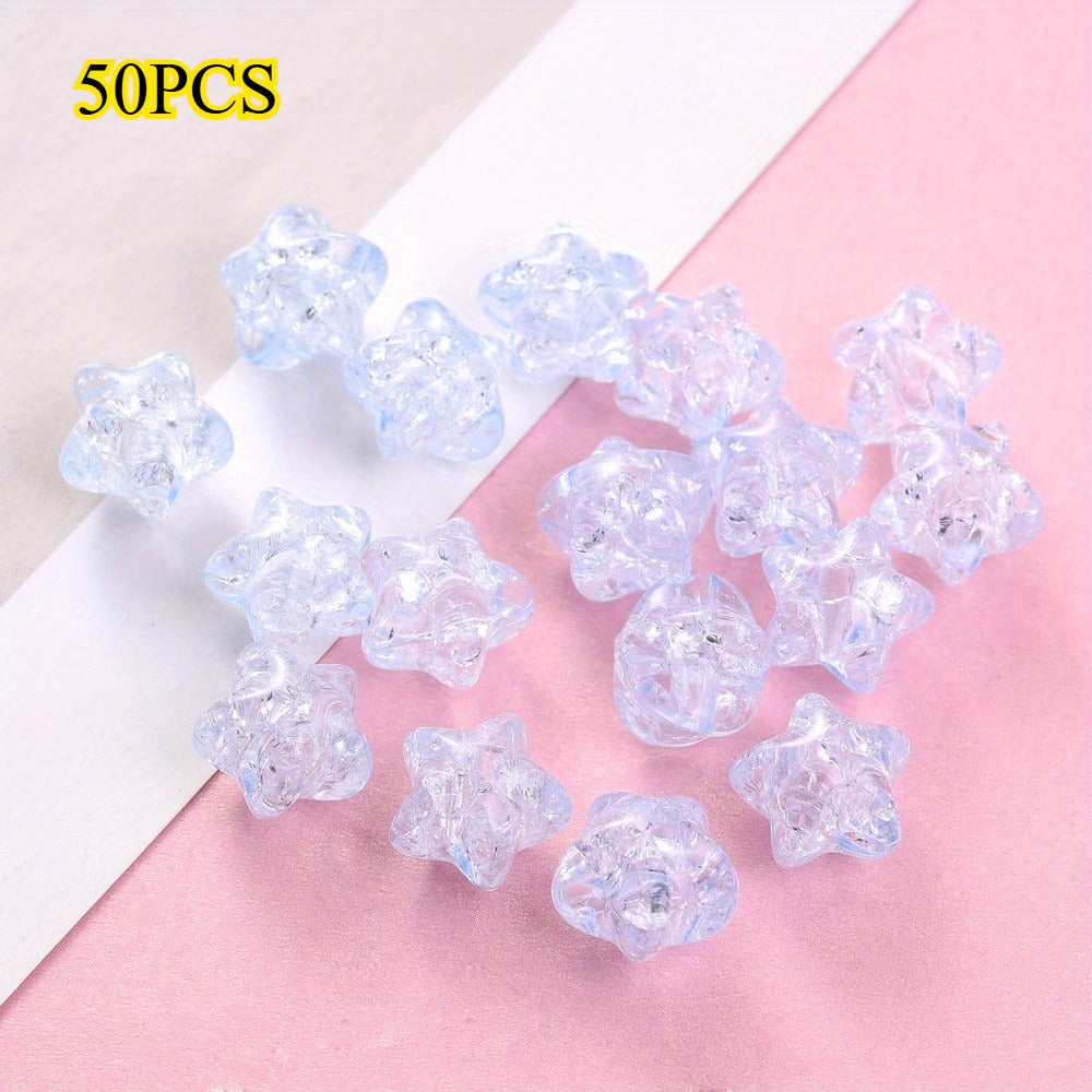 50pcs 11mm Crackle Star Acrylic Beads