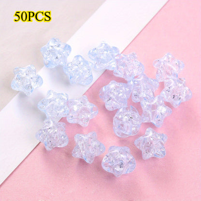 50pcs 11mm Crackle Star Acrylic Beads