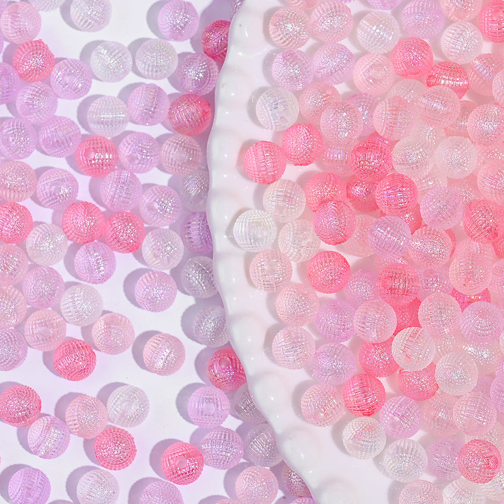 8mm Pink Yangmei Ball Acrylic Beads