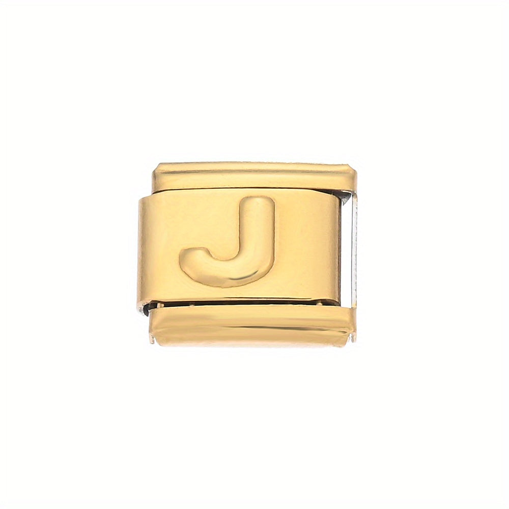 1pc 9x10mm Golden Stainless Steel Letter Bead