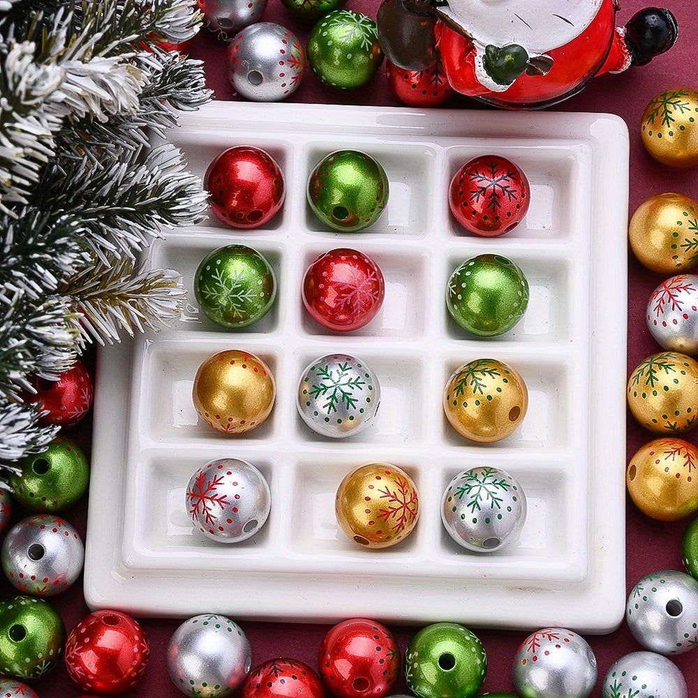 15mm Christmas Snowflake Acrylic Beads
