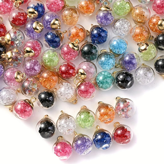 10pcs 16x21mm Transparent Glass Ball Rhinestone Pendants