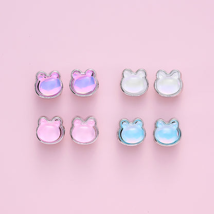 10x10mm Rhinestone Little Bear CCB Beads