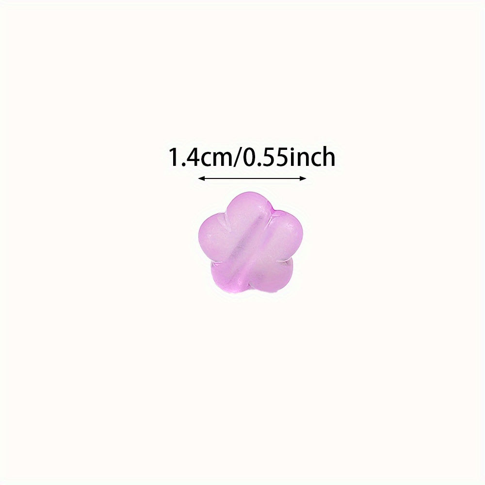 Mixed Color Frosted Flower Acrylic Beads
