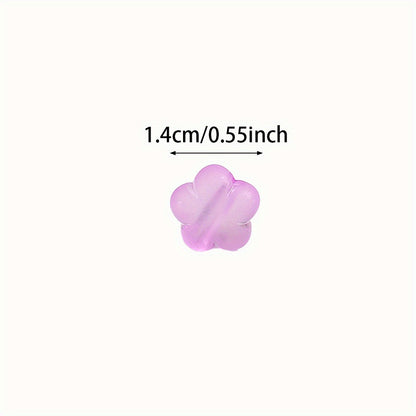 Mixed Color Frosted Flower Acrylic Beads