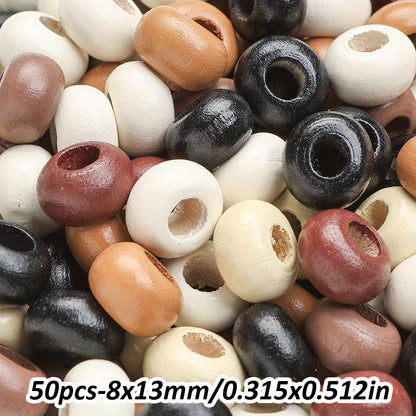 30/50pcs 8x13mm / 10x17mm Flat Round Wooden Beads