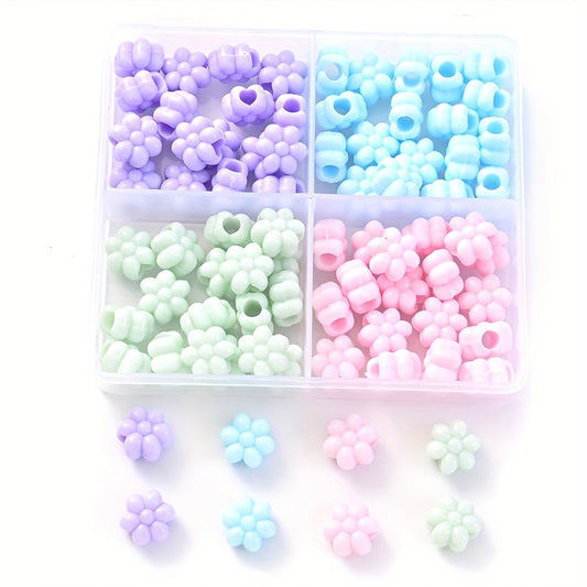 80pcs Acrylic Flower Big Hole Beads Set