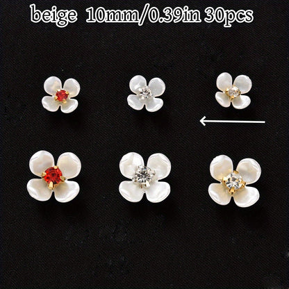 30pcs Flatback Petal Rhinestone Flower Beads
