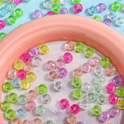 200pcs 8mm Summer Color Transparent Acrylic Beads