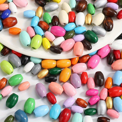Oval Wooden Beads Set