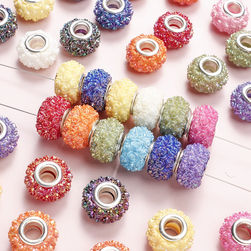 30-Piece Shiny Red Rhinestone Flat Back Flower Acrylic Beads