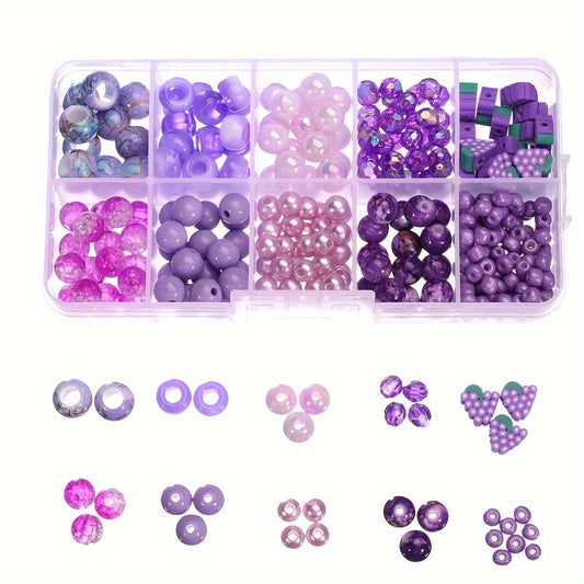 330pcs Purple Acrylic Beads Set