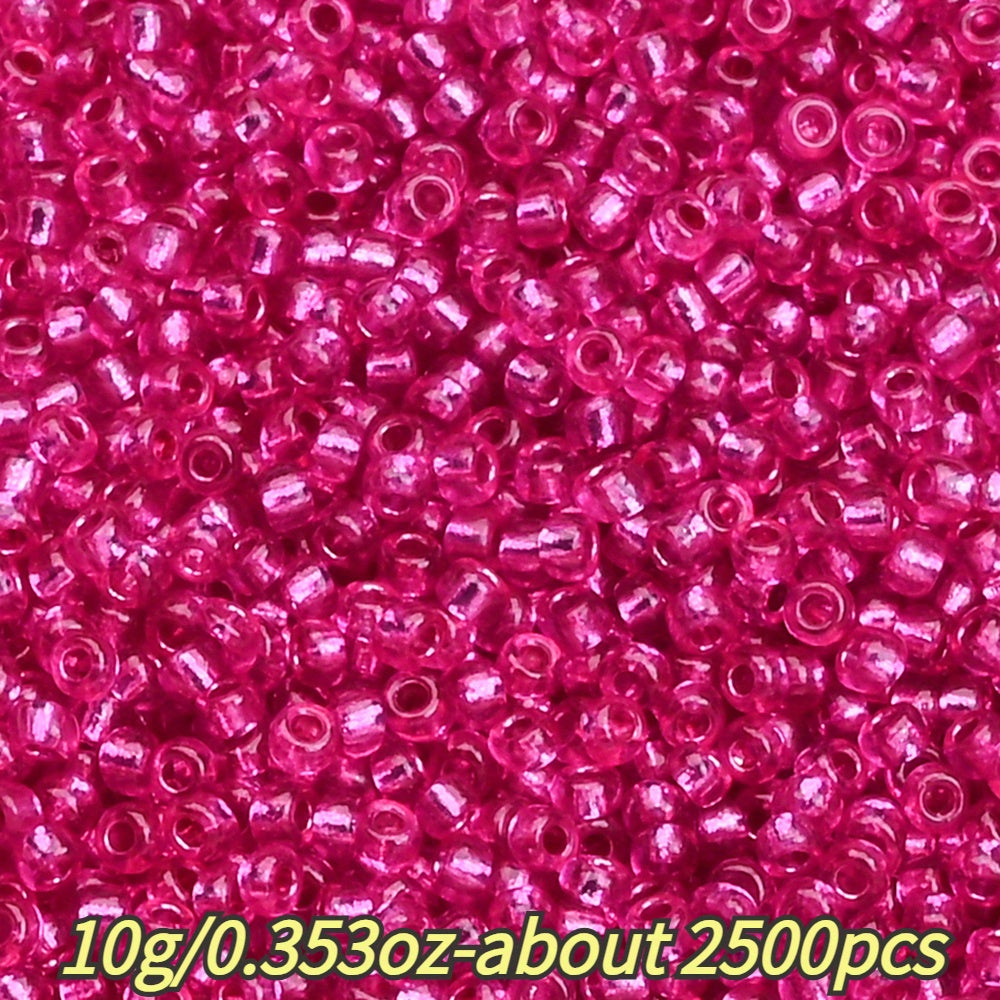 1.5mm Silvery-filled Mini Glass Rice Beads