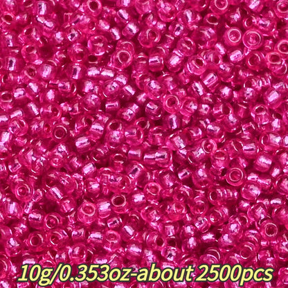 1.5mm Silvery-filled Mini Glass Rice Beads