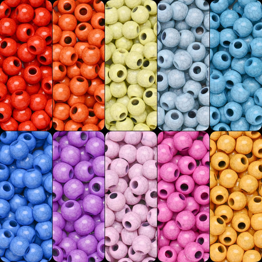 100pcs/set Imitation Stone Crack Round Beads