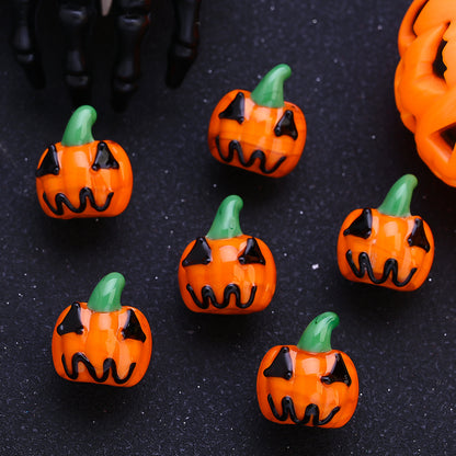 Halloween Glazed Pumpkin Beads