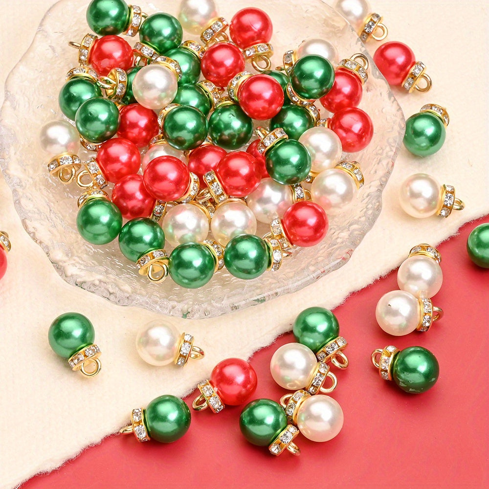 20pcs/set Shiny CCB Christmas Imitation Pearl Pendant Beads
