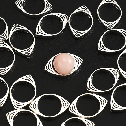 30pcs 10x15mm Zinc Alloy Evil Eye Oval Beads