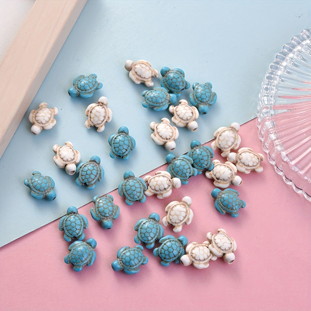 20Pcs Turtle Turquoise Beads & Bead Assortments Natural Stone Beads for DIY Jewelry Making Handmade Bracelets Necklaces Crafting Accessories 15mm
