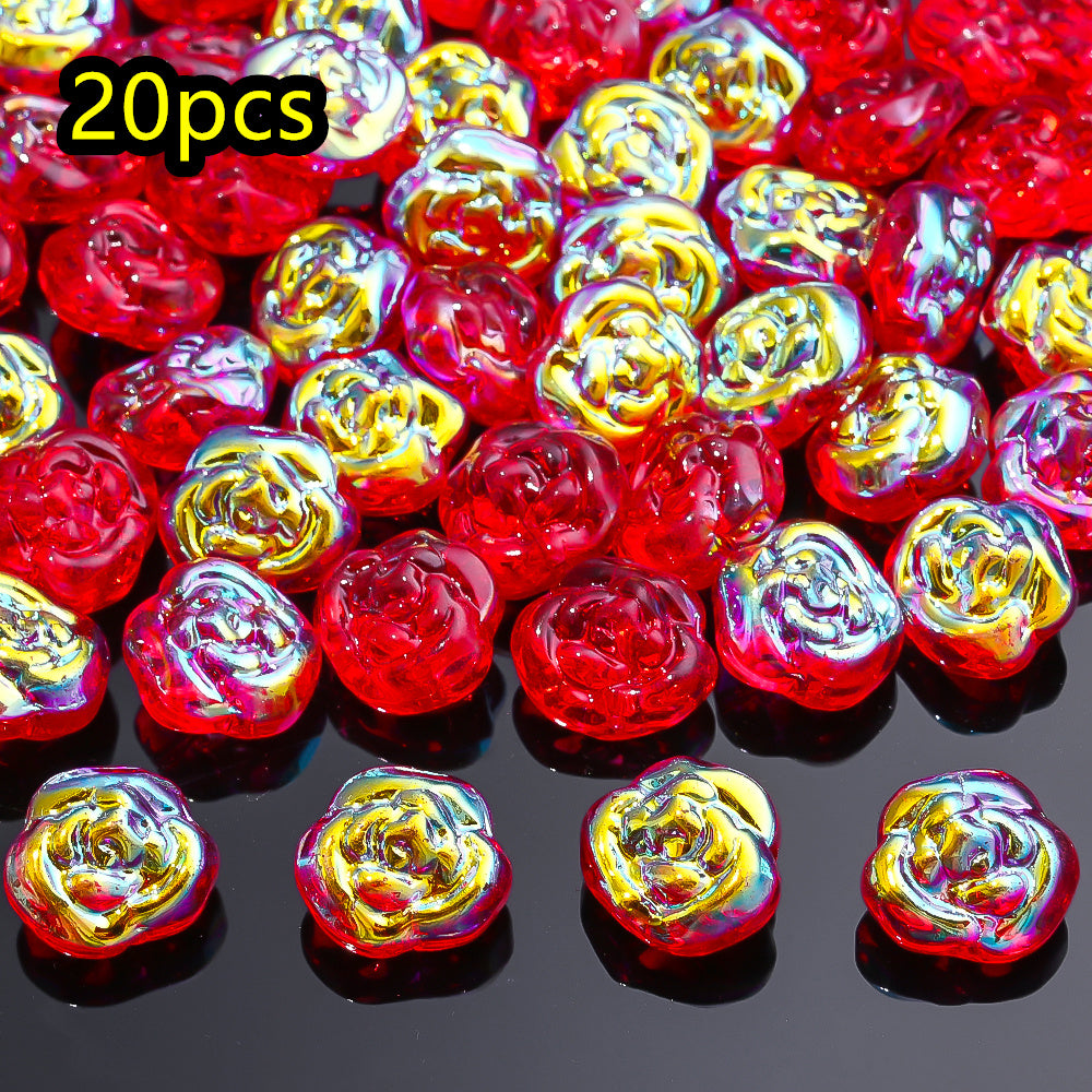 AB Rose Lampwork Beads