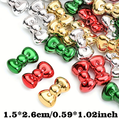 15x26mm Christmas Bowknot Spacer Beads