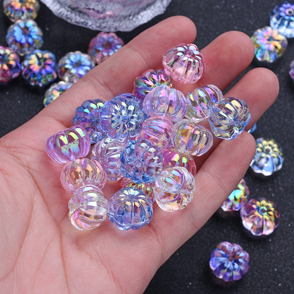 15mm UV Coated Pumpkin Acrylic Beads