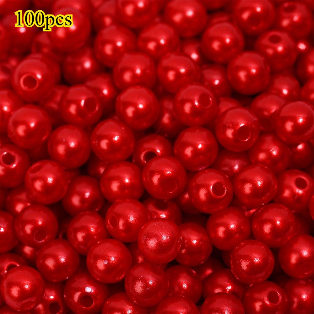100pcs Random Colorful 8mm Round Acrylic Spacer Beads