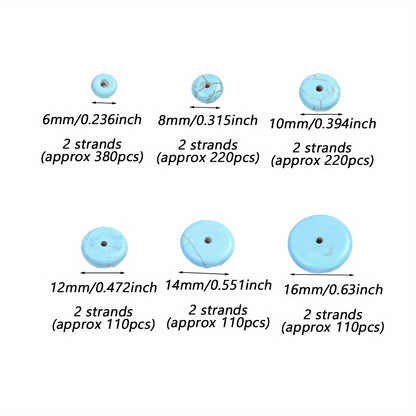 Turquoise Flat Round Lentil Stone Beads