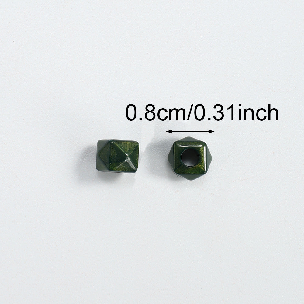 100pcs 8mm Faceted Square Acrylic Beads