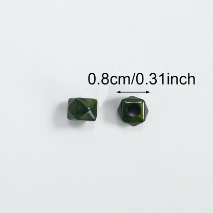 100pcs 8mm Faceted Square Acrylic Beads