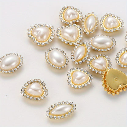 White Heart Oval Acrylic Pearl Beads