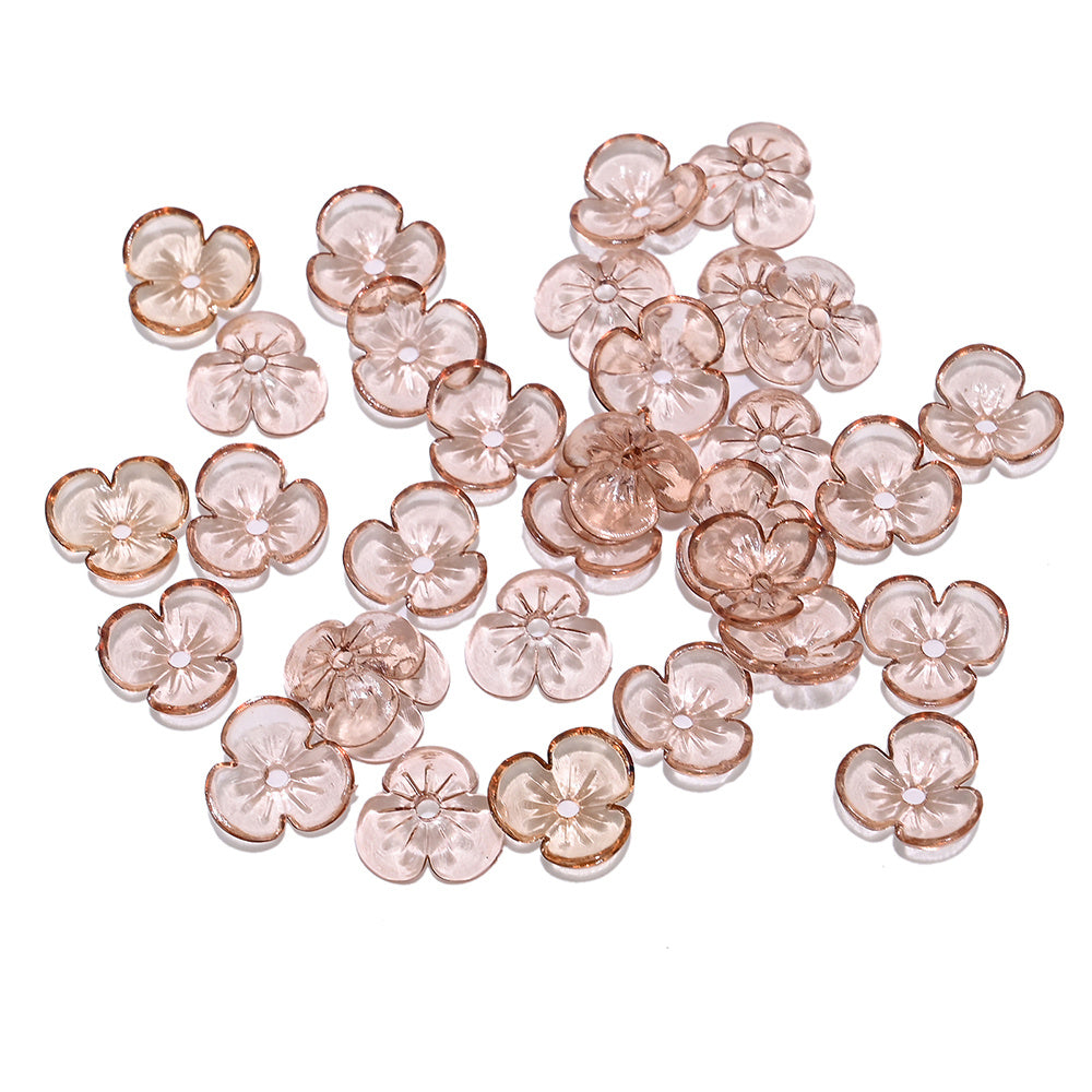 10mm Clear Acrylic Sakura Flower Beads