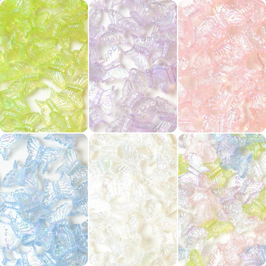 30pcs 13x15mm Colorful Butterfly Acrylic Beads