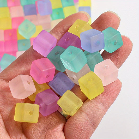 20pcs/lot Frosted Candy Color Acrylic Square Beads