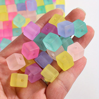 Candy Color Frosted Square Acrylic Beads